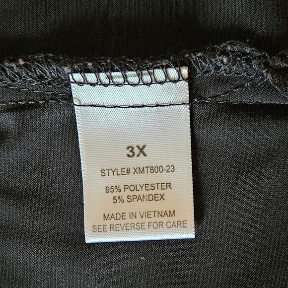 Always Indigo Black Keyhole V-Neck Short Sleeve Blouse Top Women's 3X - Picture 5 of 7